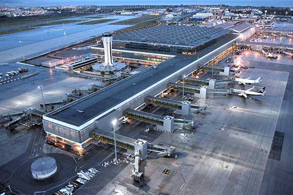 Aerial view of Malaga airport