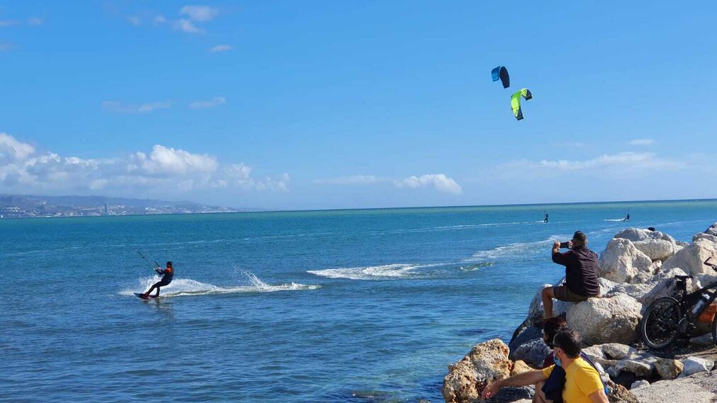Kite surfing in Malaga in winter