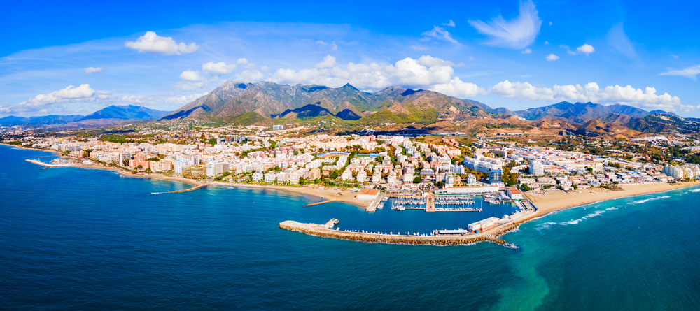 Malaga from a bird's eye view. Marbella credit Depositphotos